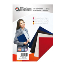 Copertine rilegatura - A4 - 250 gr - cartoncino goffrato - nero - Titanium - scatola 100 pezzi