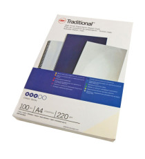 Copertine Traditional - A4 - 220 gr - cartoncino liscio - bianco - GBC - conf. 100 pezzi
