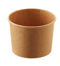 Coppetta gelato monouso - rotonda - diametro 10,5 cm - 335 ml - carta - avana - Leone - conf. 500 pezzi