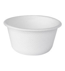 Coppetta porta salse monouso in canna da zucchero - 60 ml - bianco - Signor Bio - conf. 100 pezzi