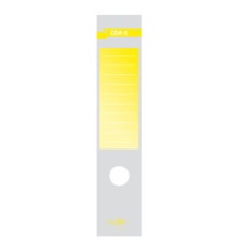 Copridorso CDR S - carta autoadesiva - 7 x 34,5 cm - giallo - Sei Rota - conf. 10 pezzi