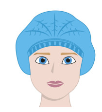 Cuffie a clip plissettate - taglia unica - diametro 53 cm - PLP - azzurro - Worker - conf. 100 pezzi