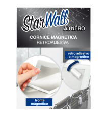 Cornice magnetica retroadesiva Starwall - A3 - nero - Starline