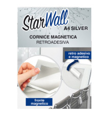 Cornice magnetica retroadesiva Starwall - A4 - silver - Starline