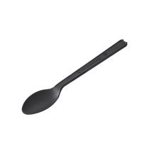 Cucchiaino monouso in CPLA - 12,5 cm - nero - Leone - conf. 50 pezzi