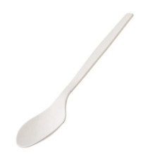 Cucchiaio monouso in CPLA - 16 cm - bianco - Leone - conf. 50 pezzi
