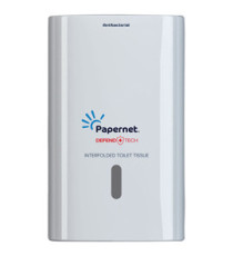 Dispenser carta igienica Defend Tech - interfogliata - 26,5 x 16,5 x 13,5 cm - bianco - Papernet