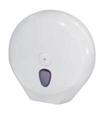 Dispenser carta igienica rotolo Maxi Jumbo - 33,5 x 12,8 x 33,5 cm - rotolo diametro 29 cm - bianco - Mar Plast