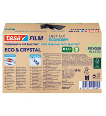 Dispenser da tavolo Crystal recycled - per nastri da 33 m - rotolo 19 mm x 10 m incluso - Nero - Tesa