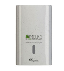 Distributore carta igenica interfogliata Simplify - 16,5 x 13,5 x 26,5 cm - white wood - Papernet