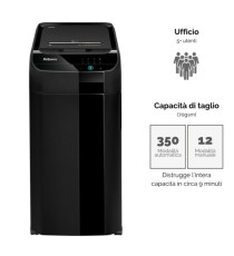 Distruggidocumenti AutoMax 350C - a frammenti - 68L - Fellowes