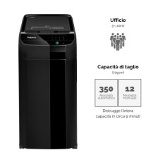 Distruggidocumenti AutoMax 350C - a frammenti - 68L - Fellowes