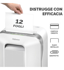 Distruggidocumenti LX-201 - a microframmenti - bianco - Fellowes