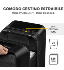 Distruggidocumenti LX-201 - a microframmenti - nero - Fellowes