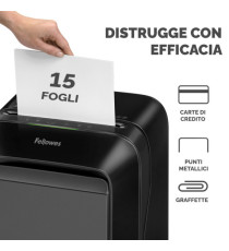 Distruggidocumenti LX-211 - a microframmenti - nero - Fellowes