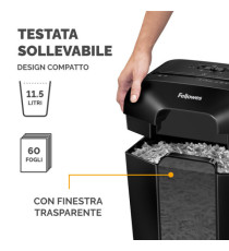 Distruggidocumenti LX-25 - a frammenti - nero - Fellowes