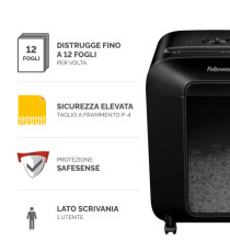Distruggidocumenti LX85 - a frammenti - nero - Fellowes