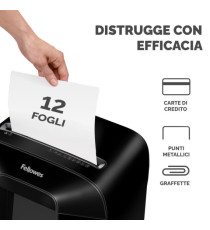 Distruggidocumenti LX85 - a frammenti - nero - Fellowes