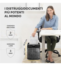 Distruggidocumenti M-7CM - a frammenti - nero - Fellowes