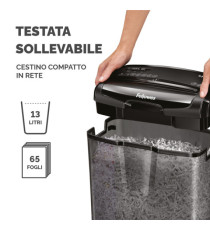 Distruggidocumenti M-7CM - a frammenti - nero - Fellowes