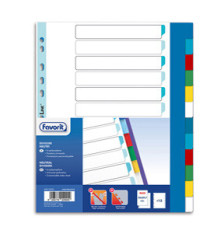 Divisori Neutri a 12  tacche - PP - A4 maxi - colori assortiti - Favorit