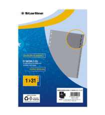 Divisori numerici 31 tacche - A4 Maxi - PP - grigio - Starline