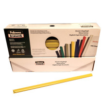 Dorsetti tondi per rilegatura - 6 mm - giallo - Fellowes - scatola 50 pezzi