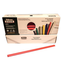 Dorsetti tondi per rilegatura - 6 mm - rosso - Fellowes - scatola 50 pezzi