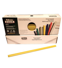 Dorsetti tondi per rilegatura - 8 mm - giallo - Fellowes - scatola 50 pezzi
