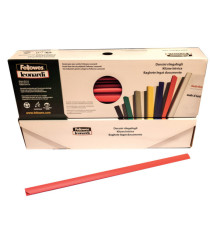 Dorsetti tondi per rilegatura - 8 mm - rosso - Fellowes - scatola 50 pezzi