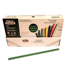 Dorsetti tondi per rilegatura - 8 mm - verde - Fellowes - scatola 50 pezzi