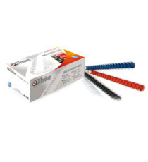 Dorsi spirale - 21 anelli - plastica - 20 mm - blu - Titanium - scatola 100 pezzi
