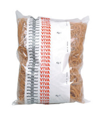 Elastici ad anello - diametro 7 cm - 1 kg - caucciù - avana - Viva