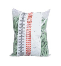 Elastici fettuccia - diametro 10 x 0,8 cm - 1 kg - gomma - verde - Viva