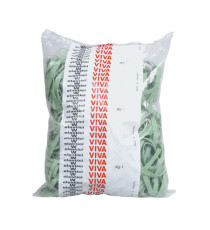 Elastici fettuccia - diametro 7 x 0,8 cm - 1 kg - gomma - verde - Viva