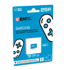 Emtec - mSD Gaming UHS-I U3 V30 A1 - Blu - 256GB - ECMSDM256GXCU3