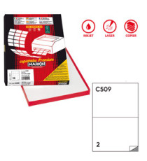 Etichette adesive C/509 - in carta - extra permanenti - 210 x 148,4 mm - 2 et/fg - 100 fogli - bianco - Markin