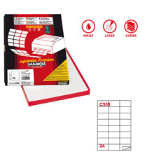 Etichette adesive C/510 - in carta - permanenti - 70 x 37,12 mm - 24 et/fg - 100 fogli - bianco - Markin