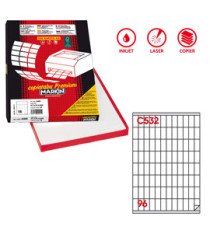 Etichette adesive C/532 - in carta - permanenti - 16,3 x 35,4 mm - 96 et/fg - 100 fogli - bianco - Markin