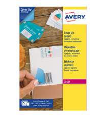 Etichette adesive coprenti BlockOut - in carta - permanenti - 199,6 x 143,5 mm - 2 et/fg - 25 fogli - bianco - Avery