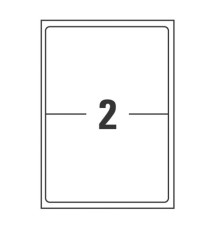 Etichette adesive coprenti BlockOut - in carta - permanenti - 199,6 x 143,5 mm - 2 et/fg - 25 fogli - bianco - Avery