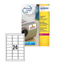 Etichette adesive extra strong L6141 - in poliestere - laser - permanenti - 63,5 x 33,9 mm - 24 et/fg - 20 fogli - bianc