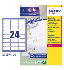 Etichette adesive L7159 - in carta - angoli arrotondati - laser - permanenti - 63,5 x 33,9 mm - 24 et/fg - 100 fogli - b