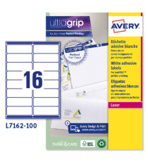 Etichette adesive L7162 - in carta - angoli arrotondati - laser - permanenti - 99,1 x 33,9 mm - 16 et/fg - 100 fogli - b