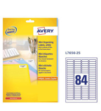 Etichette adesive L7656 - in carta - angoli arrotondati - laser- permanenti - 46 x 11,1 mm - 84 et/fg - 25 fogli - bianc