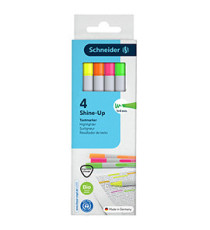Evidenziatore Shine-Up - punta a scalpello  - colori assortiti - Schneider - conf. 4 pezzi
