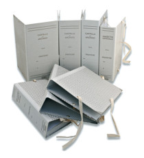 Faldone - legacci rivettati - 35 x 25 cm - dorso 10 cm - grigio - Euro-cart