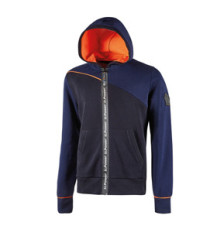 Felpa Jupiter - con cappuccio - taglia L - blu/arancione - U-Power