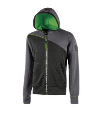 Felpa Jupiter - con cappuccio - taglia XL - grigio/verde - U-Power