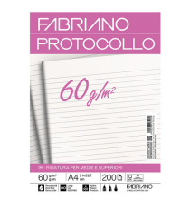 Foglio protocollo - A4 - 1 rigo - 60 gr - Fabriano - conf. 200 pezzi